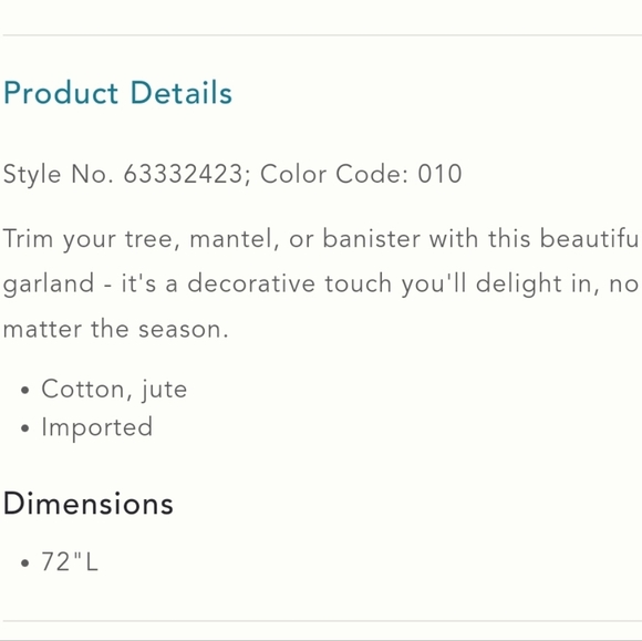 Anthropologie Stars & Orbs Garland - white w/ gold - Picture 4 of 9